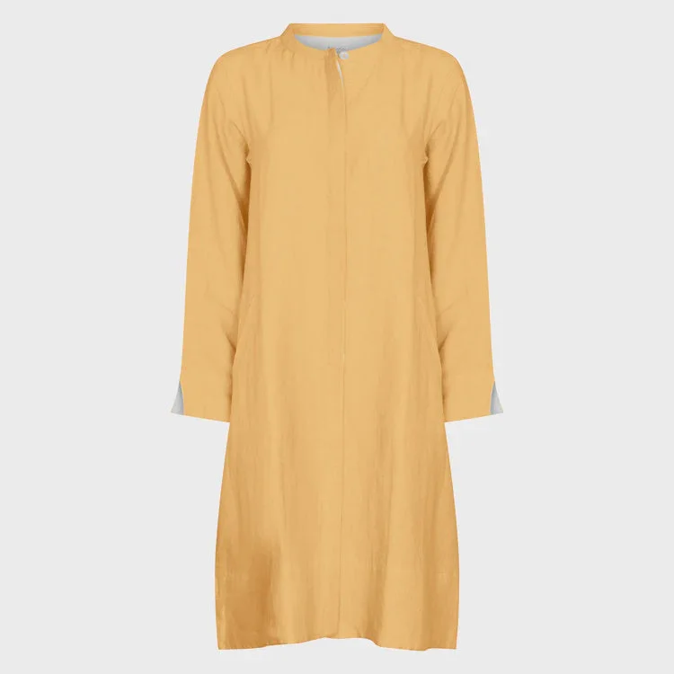 NOLOGO Super mix gold linen coat dress Striped Polka Dot Solid