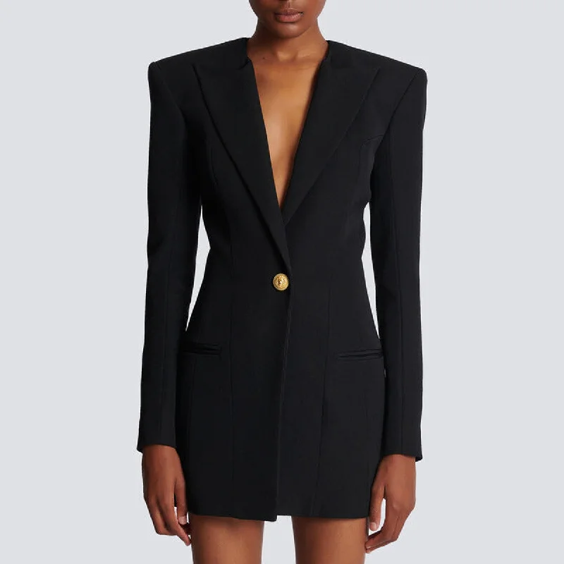 Long Sleeve Slim Fit Office Ladies Business Blazer Dress Women's Unique Blazer