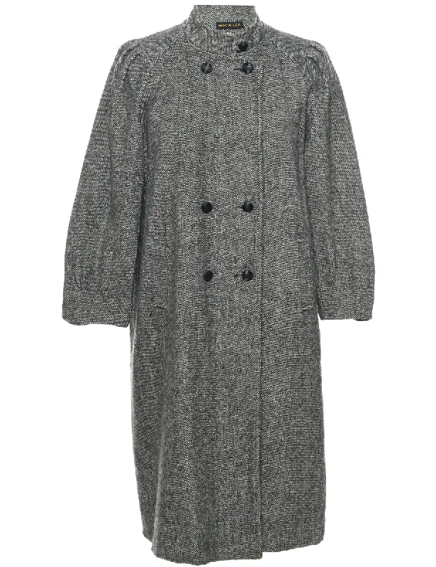 Double Breasted Wool Coat - M Kimono Robe Cloak
