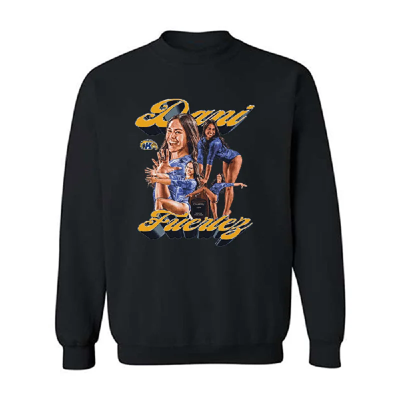 Kent State - NCAA Women's Gymnastics : Dani Fuertez - Player Collage Crewneck Sweatshirt Hoodie with Hem Patch Decorative Personalized Kent State - NCAA Women's Gymnastics : Dani Fuertez - Player Collage Crewneck Sweatshirt Hoodie with Hem Patch Decorative Personalized