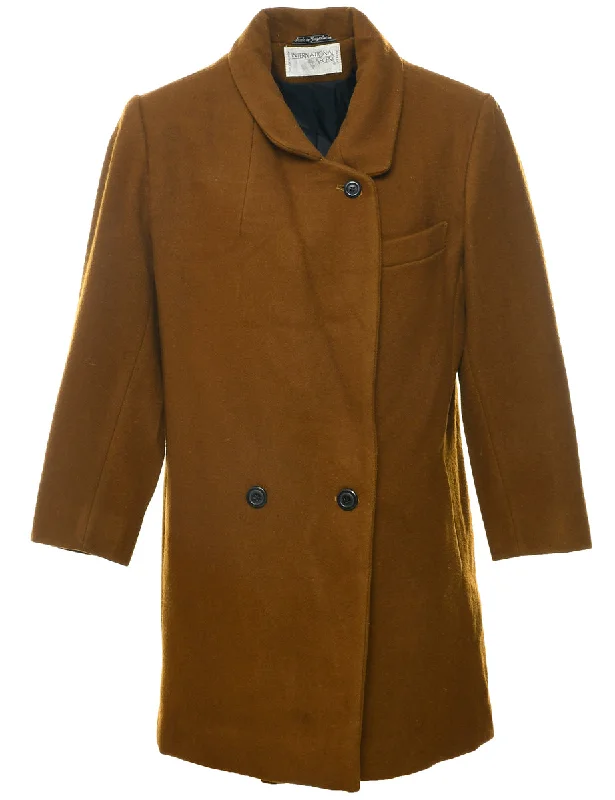 Double Breasted Wool Coat - M Nylon Polyester Spandex