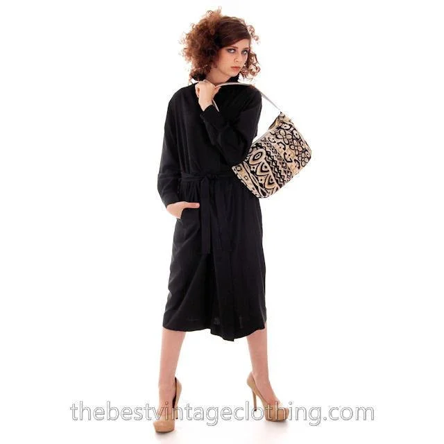 womens M Vintage Marimekko Silk Coat Dress Black Finland Minimalist Mod Parka Down Jacket Wool Coat womens M Vintage Marimekko Silk Coat Dress Black Finland Minimalist Mod Parka Down Jacket Wool Coat