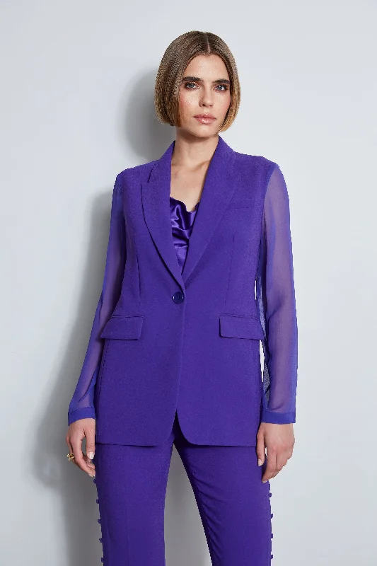Chiffon Combo Crepe Blazer Women's Advanced Suit