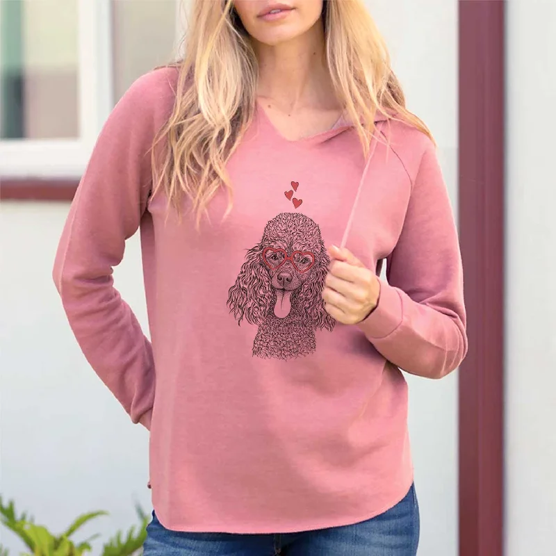 Valentine Teddy the Mini Poodle - Cali Wave Hooded Sweatshirt Hoodie with Snap Buttons Easy Quick Valentine Teddy the Mini Poodle - Cali Wave Hooded Sweatshirt Hoodie with Snap Buttons Easy Quick