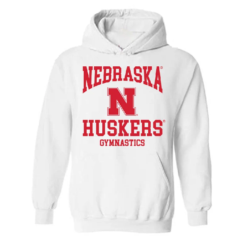 Nebraska - NCAA Women's Gymnastics : Emma Simpton - Generic Shersey Hooded Sweatshirt Hoodie with Thumb Holes Functional Cozy Nebraska - NCAA Women's Gymnastics : Emma Simpton - Generic Shersey Hooded Sweatshirt Hoodie with Thumb Holes Functional Cozy