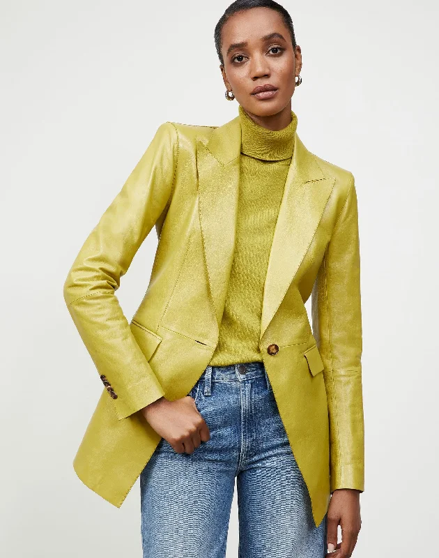 Glazed Weightless Lambskin Royer Blazer Women's High-End Blazer