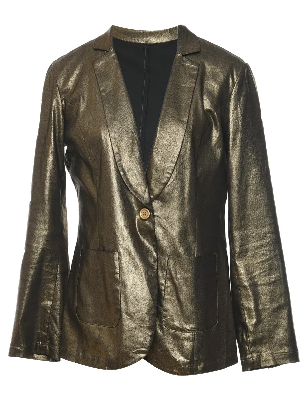 Classic Gold Blazer - M Women's Unique Blazer