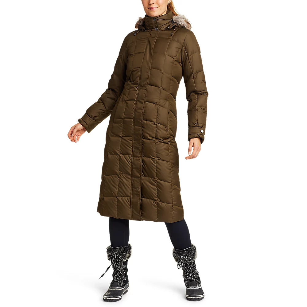 Women's Classic Down Duffle Coat Mesh Canvas Denim