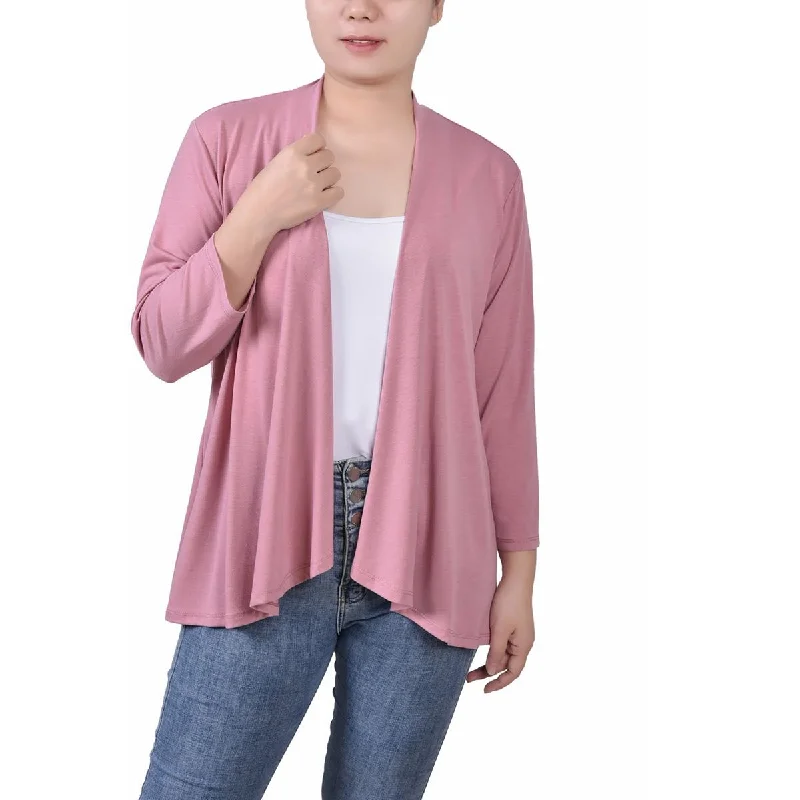 NY Collection Womens Open Front Solid Cardigan Sweater Chenille Blend Fleece Blend Nylon Blend NY Collection Womens Open Front Solid Cardigan Sweater Chenille Blend Fleece Blend Nylon Blend