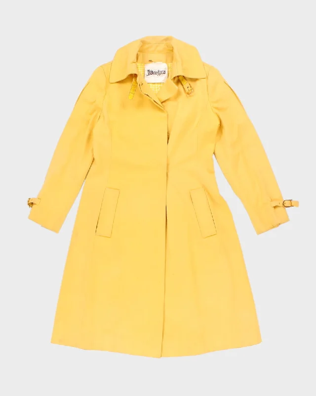 Vintage Neiman-Marcus Yellow Coat - S Cuffed Rolled Raglan