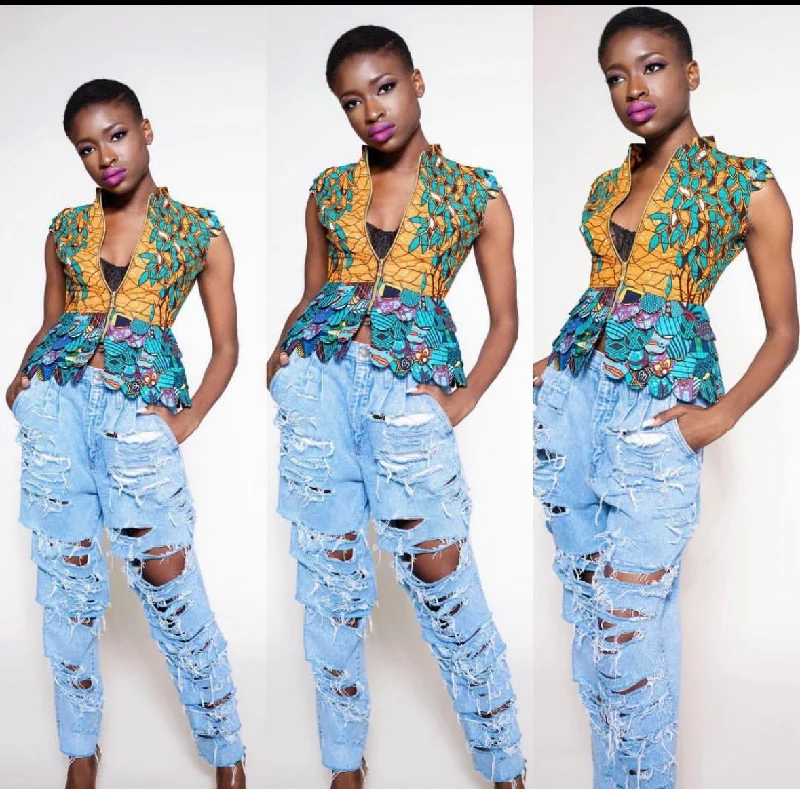 Ankara print blazer/top Women's Classic Suit