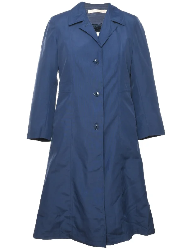 Misty Harbor Navy Classic Trench Coat - M Solid Print Jacquard