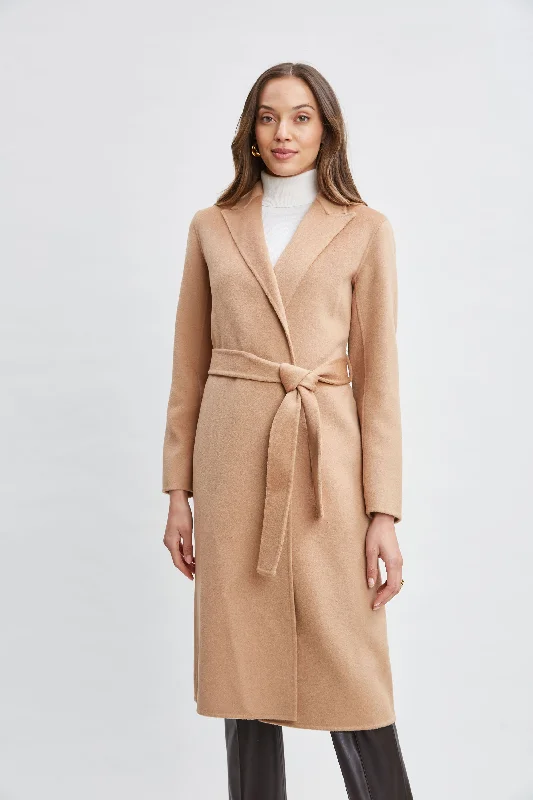 Wool Wrap Coat Herringbone Houndstooth Plaid