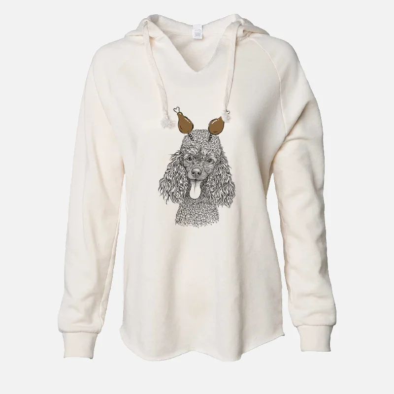 Thanksgiving Teddy the Mini Poodle - Cali Wave Hooded Sweatshirt Hoodie with Distressed Vintage Worn Thanksgiving Teddy the Mini Poodle - Cali Wave Hooded Sweatshirt Hoodie with Distressed Vintage Worn