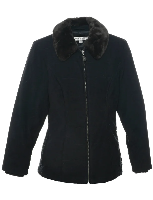 Jones New York Coat - M Trim Padded Insulated