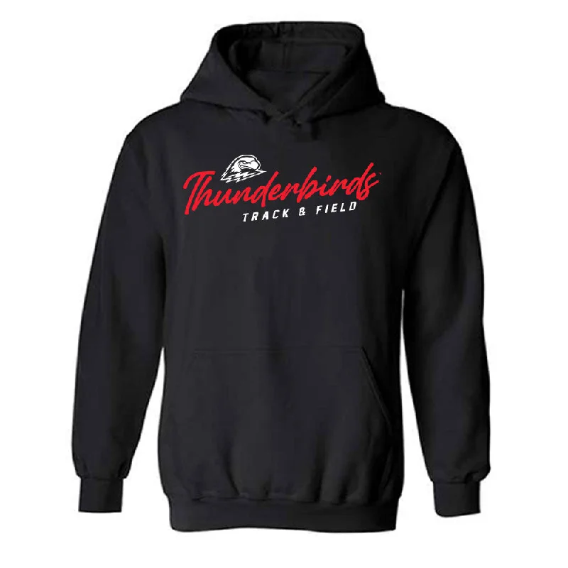 Southern Utah - NCAA Women's Track & Field : Quincy Esplin - Hooded Sweatshirt Hoodie with Cropped Fit Short Trendy Southern Utah - NCAA Women's Track & Field : Quincy Esplin - Hooded Sweatshirt Hoodie with Cropped Fit Short Trendy