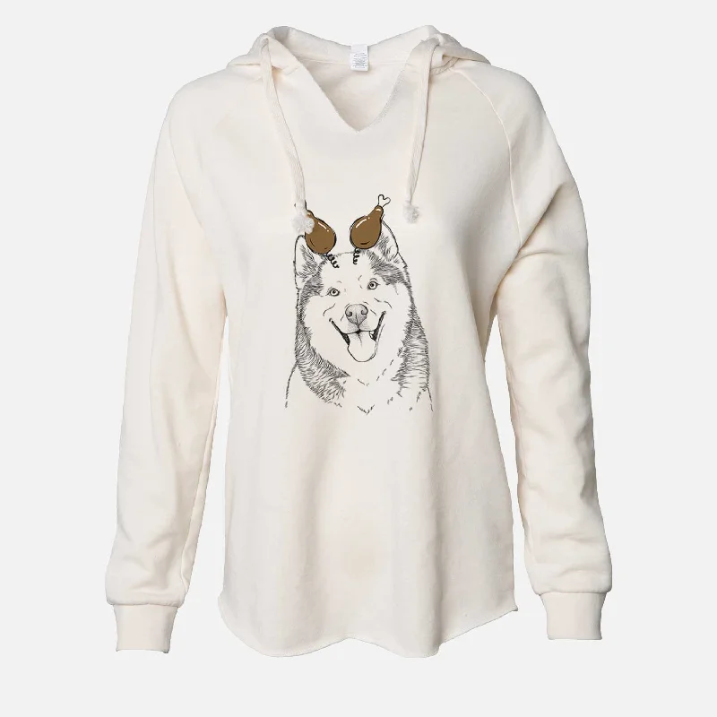 Thanksgiving Teak the Siberian Husky - Cali Wave Hooded Sweatshirt Hoodie with Hood Adjustable Protection Thanksgiving Teak the Siberian Husky - Cali Wave Hooded Sweatshirt Hoodie with Hood Adjustable Protection