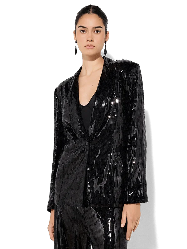 Olivia Black Sequin Blazer Winter Women's Blazer