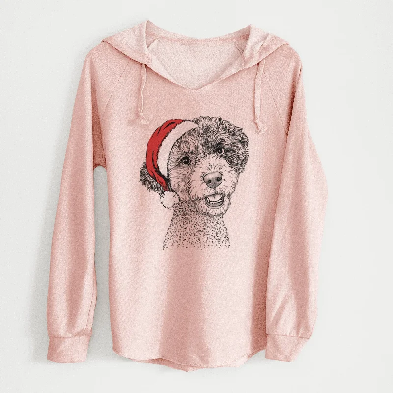 Santa Skipper the Twoodle - Cali Wave Hooded Sweatshirt Hoodie with Hem Raw Edge Edgy Unfinished Santa Skipper the Twoodle - Cali Wave Hooded Sweatshirt Hoodie with Hem Raw Edge Edgy Unfinished