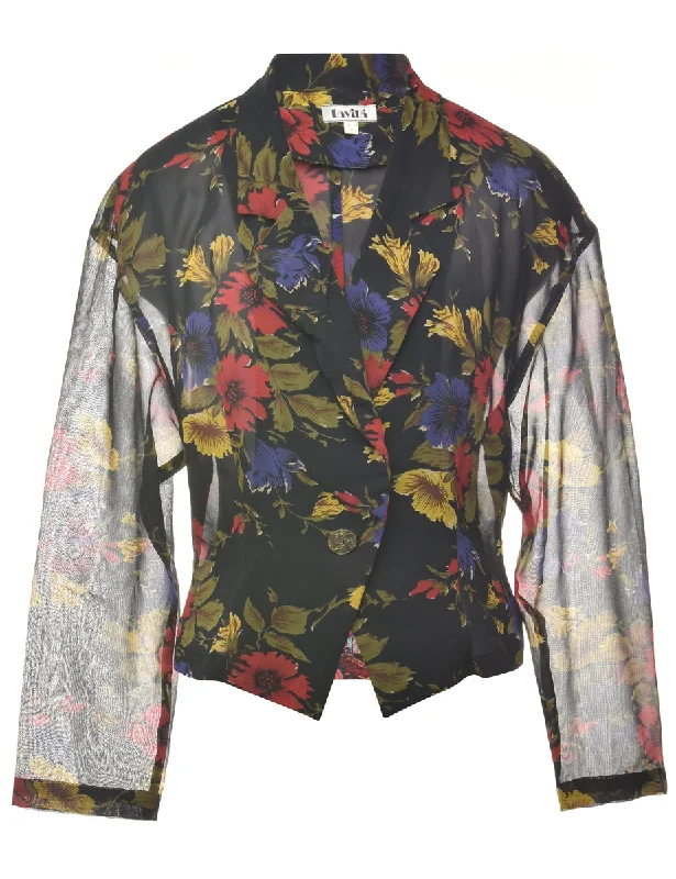 Floral Sheer Blazer - S Women's Vacation Suit