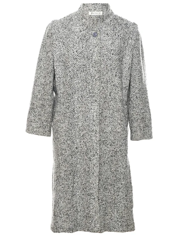 Grey Wool Coat - L Trapeze Tunic Caftan