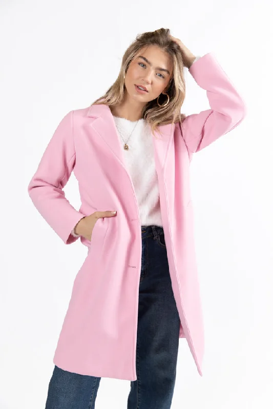 Cozy Love Pink Coat FINAL SALE Buttoned Toggled Snapped