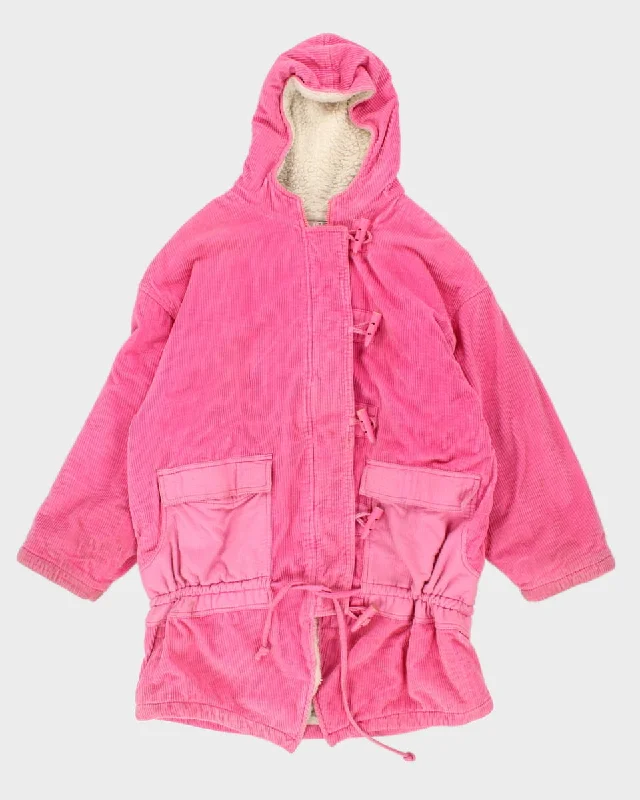 Vintage 80s Ispo By Alto Sportswear Pink Corduroy Duffel Coat - M Boat Shawl Notched Vintage 80s Ispo By Alto Sportswear Pink Corduroy Duffel Coat - M Boat Shawl Notched