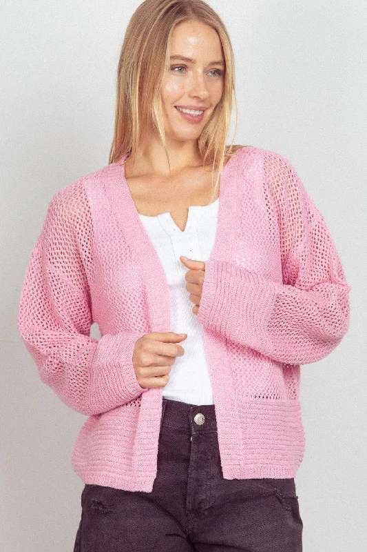 VERY J Eyelet Open Front Long Sleeve Cardigan Lace Blend Ribbed Blend Corduroy Blend VERY J Eyelet Open Front Long Sleeve Cardigan Lace Blend Ribbed Blend Corduroy Blend