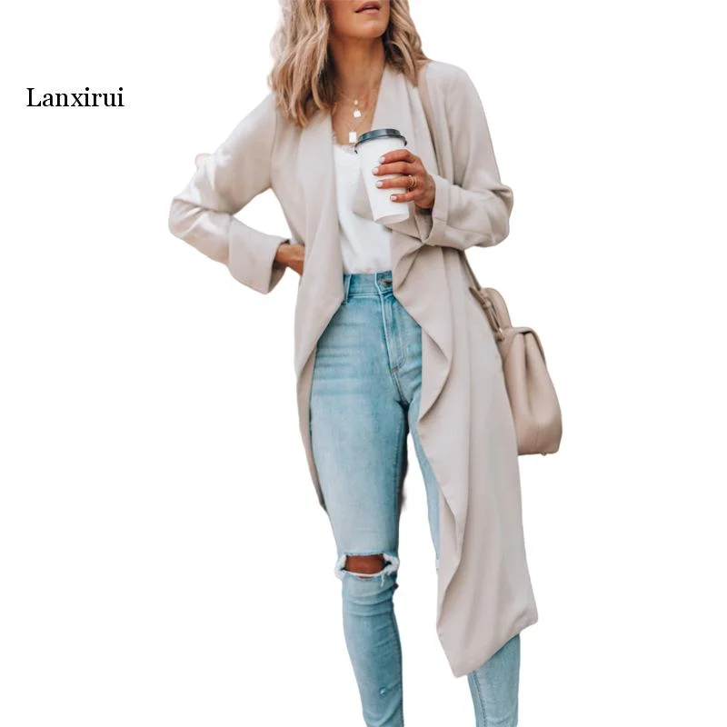 Women's Windbreaker Trench Coat Toggle Coat Shawl Collar Coat Notch Collar Coat