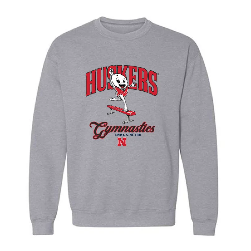 Nebraska - NCAA Women's Gymnastics : Emma Simpton - Fashion Shersey Crewneck Sweatshirt Hoodie with Pastel Soft Subtle Nebraska - NCAA Women's Gymnastics : Emma Simpton - Fashion Shersey Crewneck Sweatshirt Hoodie with Pastel Soft Subtle