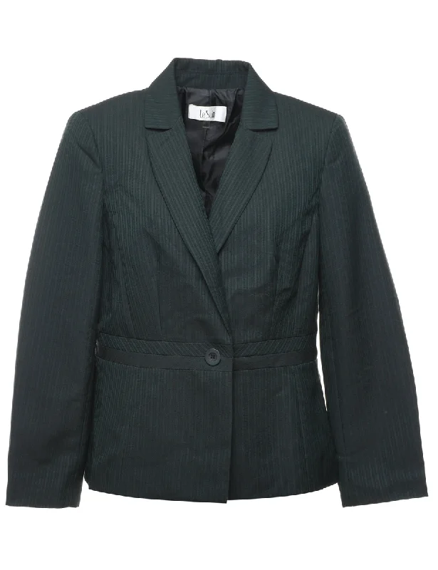 Dark Green Striped Blazer - L Women's Fashion Blazer
