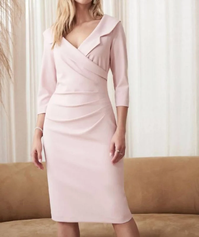 Blazer Style Ruched Dress In Blush Pink Silk Women's Blazer