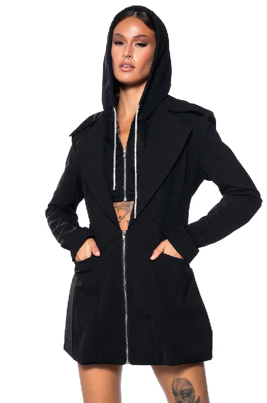 BUSINESS PARTY HOODED BLAZER DRESS Women's High-End Blazer