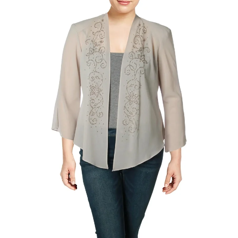 R&M Richards Womens Embellished Cardigan Top Jersey Fabric Tulle Fabric Batik Fabric R&M Richards Womens Embellished Cardigan Top Jersey Fabric Tulle Fabric Batik Fabric