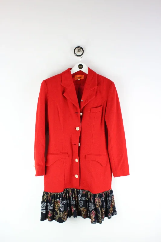 Vintage Red Blazer Dress (L) Women's Solid Blazer