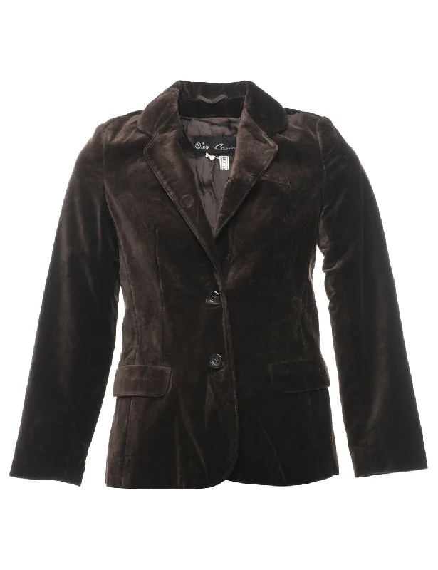 Dark Brown Blazer - M Women's Unique Blazer