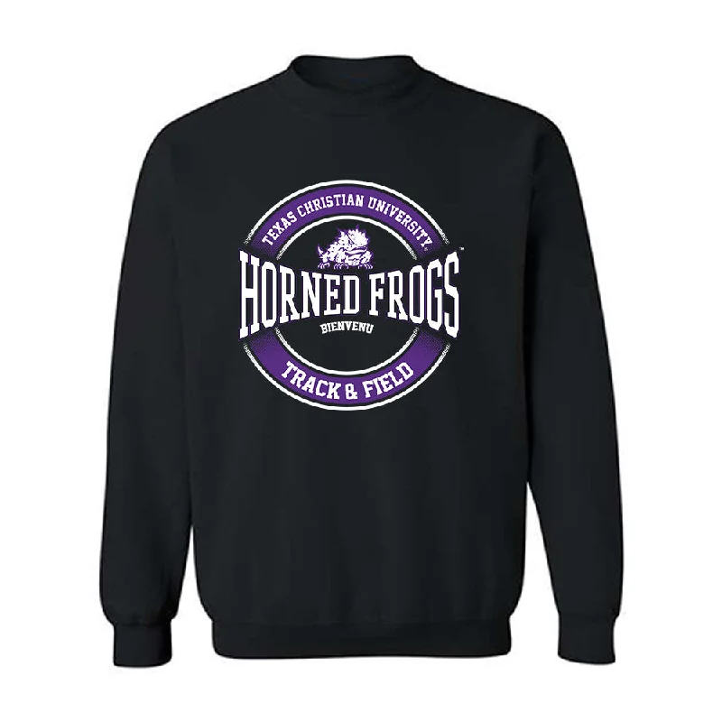 TCU - NCAA Women's Track & Field : Maria Bienvenu - Classic Fashion Shersey Crewneck Sweatshirt Hoodie with Velcro Closure Adjustable Secure TCU - NCAA Women's Track & Field : Maria Bienvenu - Classic Fashion Shersey Crewneck Sweatshirt Hoodie with Velcro Closure Adjustable Secure