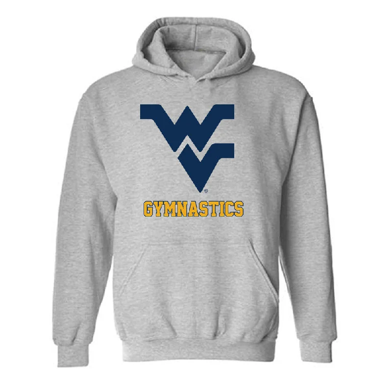 West Virginia - NCAA Women's Gymnastics : Brynn Freehling - Fashion Shersey Hooded Sweatshirt Hoodie with Emblem Brand Identity West Virginia - NCAA Women's Gymnastics : Brynn Freehling - Fashion Shersey Hooded Sweatshirt Hoodie with Emblem Brand Identity