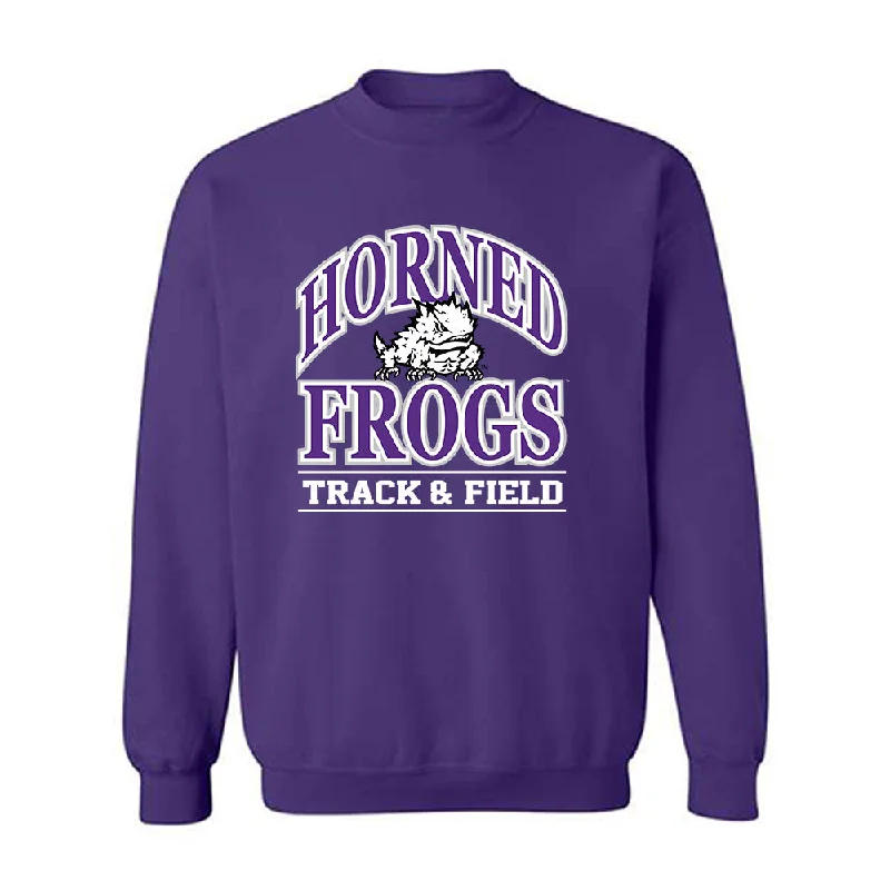 TCU - NCAA Women's Track & Field : Maria Bienvenu - Classic Fashion Shersey Crewneck Sweatshirt Hoodie with High-Low Hem Asymmetrical Trendy TCU - NCAA Women's Track & Field : Maria Bienvenu - Classic Fashion Shersey Crewneck Sweatshirt Hoodie with High-Low Hem Asymmetrical Trendy