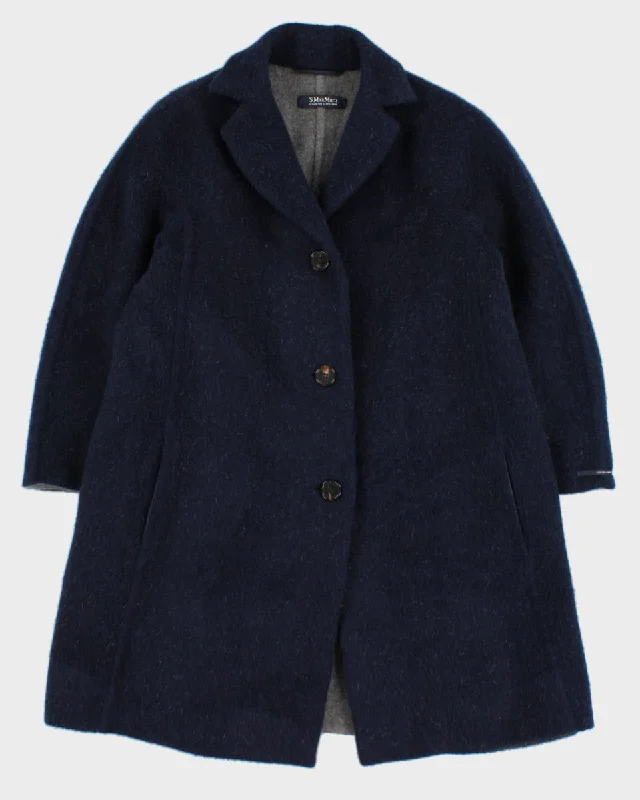 'S MaxMara Women's Navy Wool Coat - S Stole Shawl Scarf