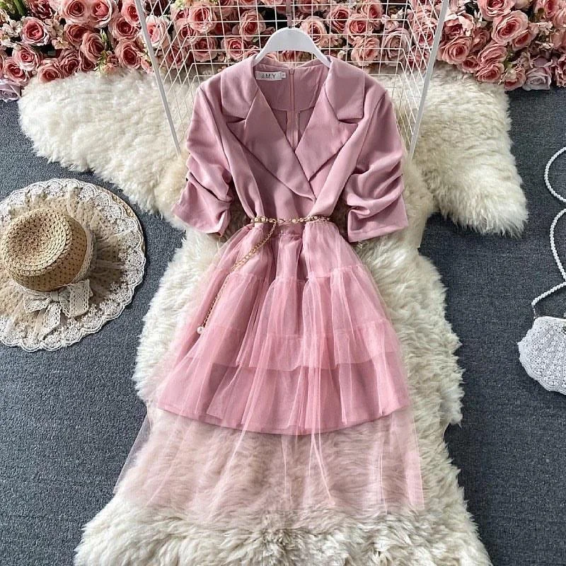 Siluvet Blazer Dress Women's Vintage Suit