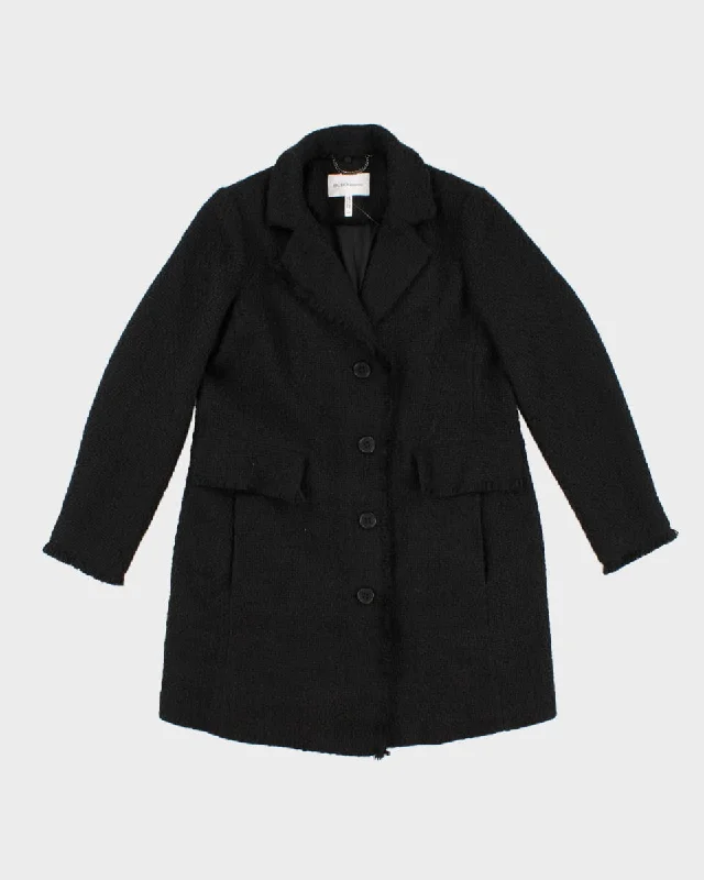 Women's BCBG Max Azria All Black Short Coat - M Nylon Polyester Spandex