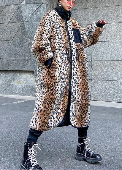Loose Square Collar zippered fine fall coats women Leopard coats Asymmetrical Diagonal princess Loose Square Collar zippered fine fall coats women Leopard coats Asymmetrical Diagonal princess