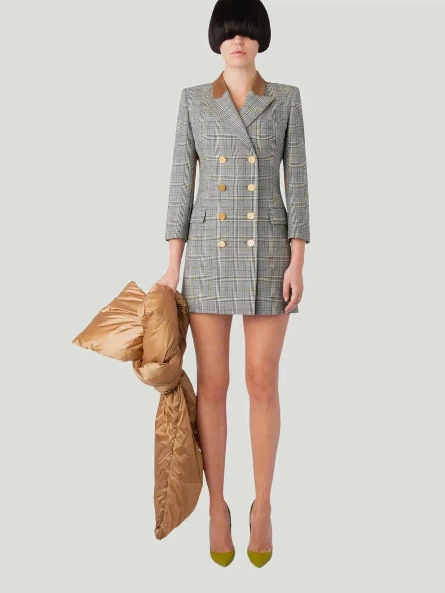 LANDSCAPE Double-Breasted Fine Wool Blazer Dress Slimming Women's Blazer