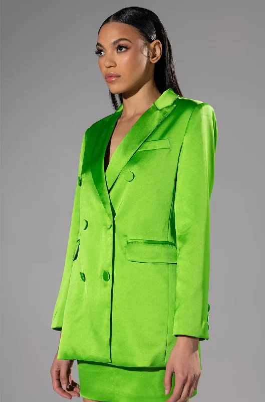 GRATITUDE BLAZER AND MINI SKIRT SET Cotton Blend Blazer