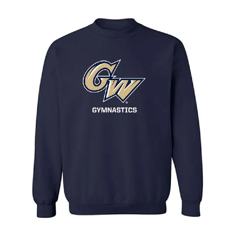 GWU - NCAA Women's Gymnastics : Maya Peters - Classic Fashion Shersey Crewneck Sweatshirt Hoodie with Stripes Bold Sporty
