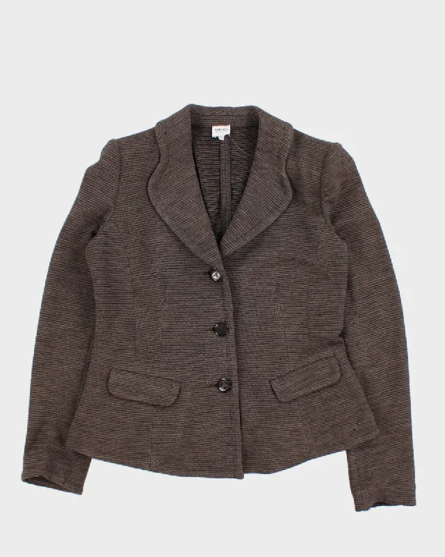 Vintage 90s Armani Collezioni Brown Ribbed Blazer - M Women's Vintage Suit