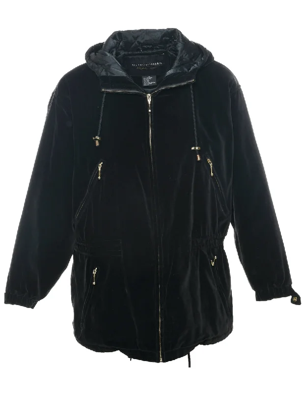 Velvet Hooded Coat - S Vest Waistcoat Gilet