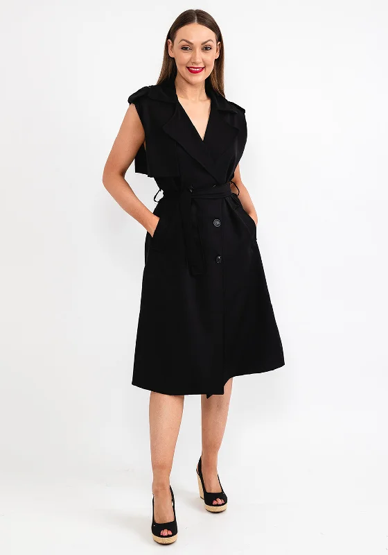 Seventy1 One Size Sleeveless Blazer Dress, Black Spring Women's Coat