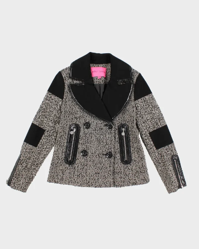 Betsey Johnson Winter Coat - M Knit Woven Fleece